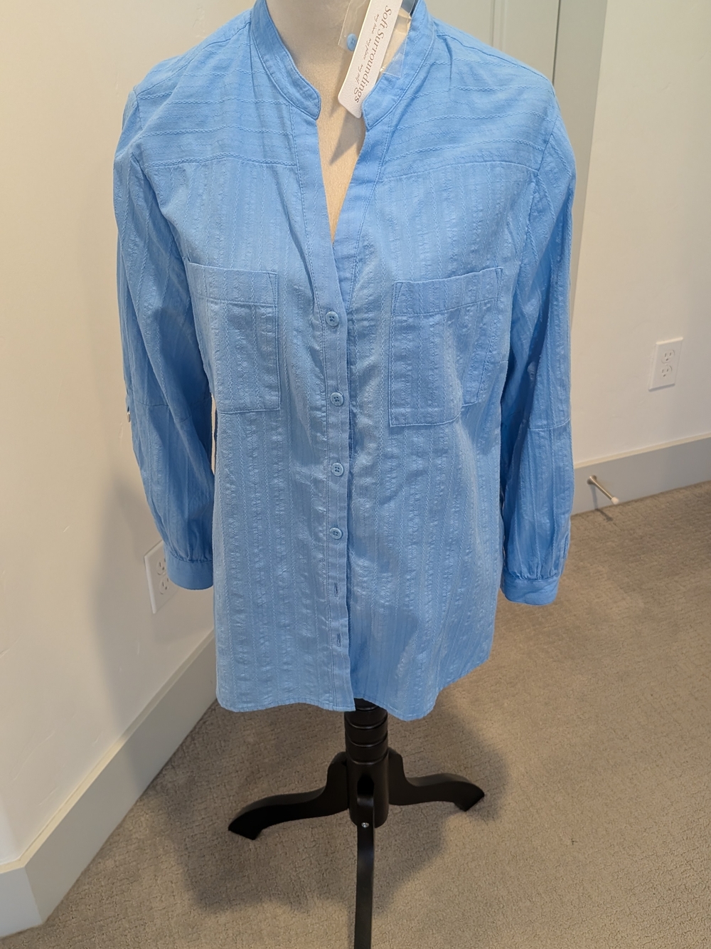 Soft Surroundings Light Blue Button-Down Shirt